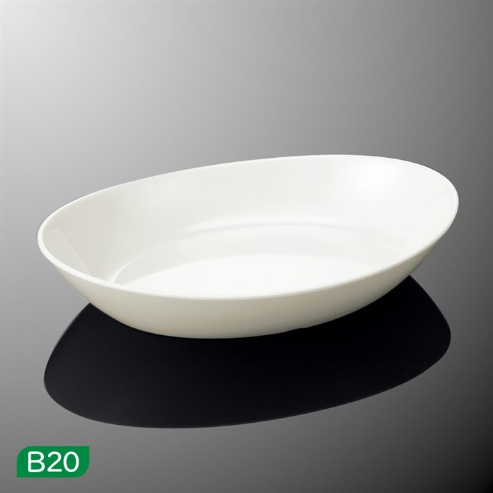 8枚　オーバルディッシュ ホワイトDC　E 126-IWD　メラミン E126 IWD / オーバルディッシュ - 国際化工